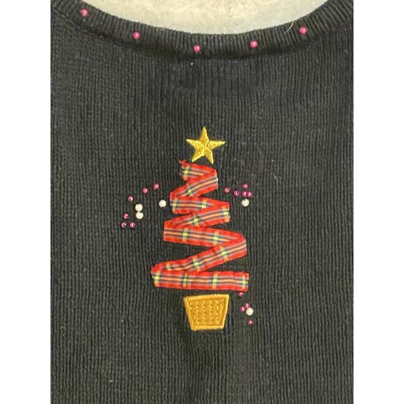 Designers Originals Ugly Christmas Sweater Womens 2X Beaded Cottagecore Grandma - Picture 12 of 15